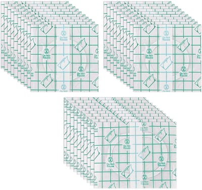 Dailygoods- Navelplakkers 30 Stuks - Transparante PU-Folie - Organisch Katoen - Zelfklevend - Lekbestendig - 8x8cm/8x10cm - Oliepleisters