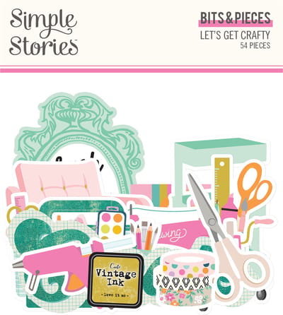 Simple Stories - Let's Get Crafty - Bits & Pieces - 54 pcs (17217)