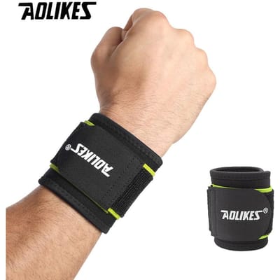 Aolikes Verstelbare Sportpolsband Ondersteuning Brace voor Sportschool Veiligheid Handpols Beschermer Band Bandage Wrap groen