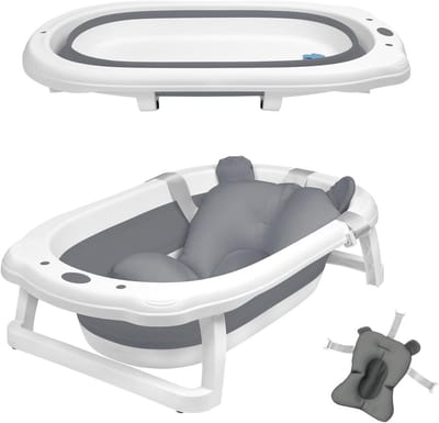 Opvouwbaar Babybadje 82 x 50 cm met Antislip Voetkussen - Ideaal voor Kinderen