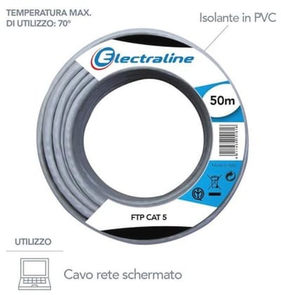 Kabelrol FTP CAT 5E 50 meter - Grijs
