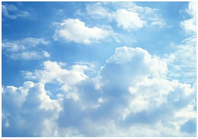 WALLARENA - Fotobehang - 150x105 cm - Fototapete met een prachtig uitzicht op de lucht en wolken, perfect voor slaapkamer of woonkamer, gemaakt van vliesbehang