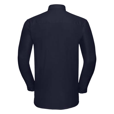 Russell Heren Oxford Easy-Care overhemd met lange mouwen (Heldere marine)