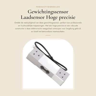 Dailygoods - Gewichtingssensor - Laadsensor - Hoge precisie - Compact formaat - Elektronische weegschaal - 100 kg - Geschikt voor diverse toepassingen