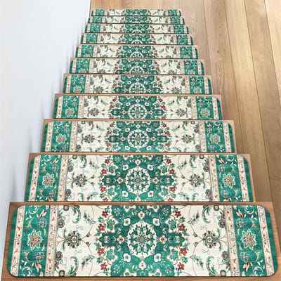 20*76CM Tapijt Traptreden Antislip Trapmatten Verwijderbaar Traptapijt 4-pack Veilige traptredebescherming Geschikt voor kinderen, ouderen en huisdieren