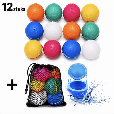 Foryouliving - Herbruikbare Waterballonnen - 12 Stuks - Zelfsluitend & Hervulbaar Waterspeelgoed - Zwembad Speelgoed - Buitenspeelgoed
