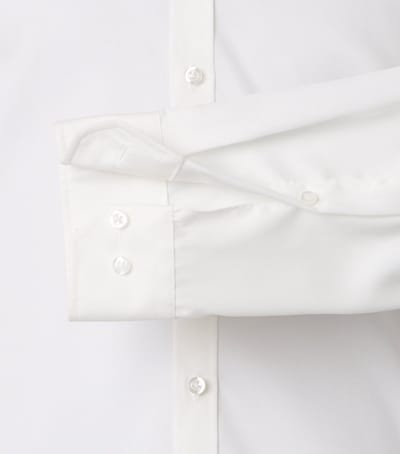 VENTI body fit overhemd - twill - offwhite - Strijkvrij - Boordmaat: 38