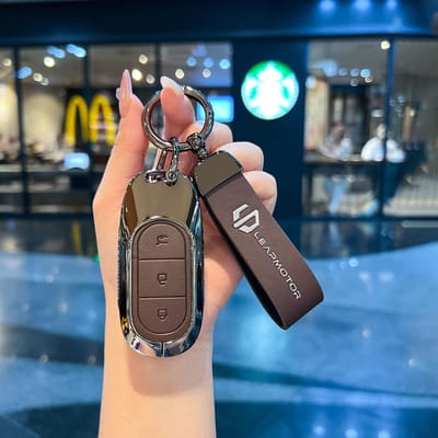 Auto Accessoires Voor Leapmotor C16 C11 C10 C01 B10 T03 S01 Zinklegering Afstandsbediening Slimme Sleutel Hoesje Houder Sleutelhanger Mode Styling gray