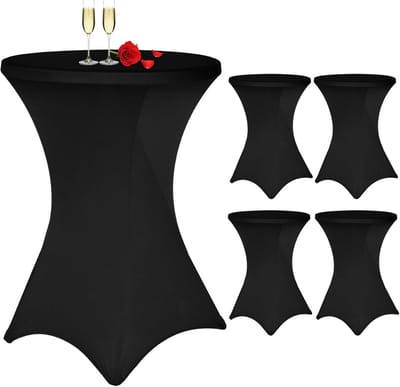 4 Stuks Ronde Bartafelhoezen Stretch Spandex voor Bistrotafels Ø 80-85 cm