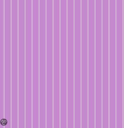 Dutch Wallcoverings Papierbehang - Streep - Paars/Wit