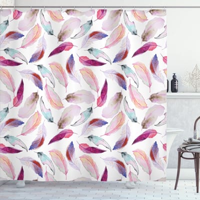 ABAKUHAUS douchegordijn – romantisch – 175x180 cm – roze/lila