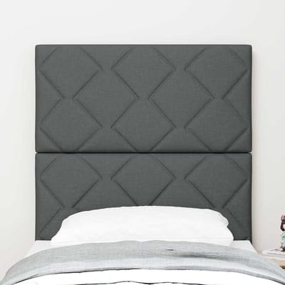 vidaXL - LED - Hoofdbord - Grijs - 80 - cm - Stof