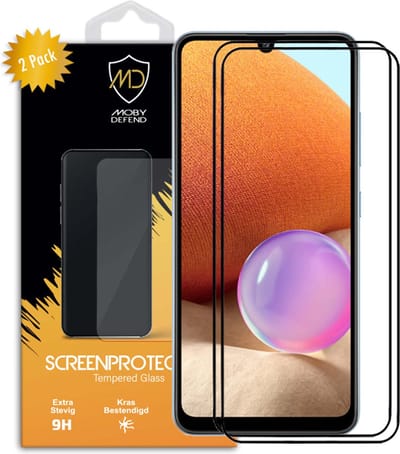 2-Pack MobyDefend Screenprotectors - Geschikt voor Samsung Galaxy A52 / A52s - Screensavers Met Zwarte Randen - Gehard Glas