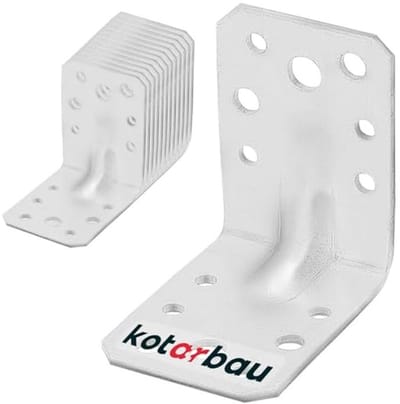 Set van 12 Hoekverbinders voor Zware Lasten - 60 x 60 x 45 mm, Thermisch Verzinkt Staal