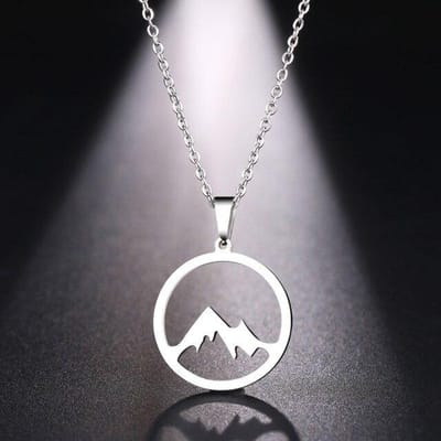 Roestvrijstalen Ketting Voor Vrouwen En Mannen Bergketting Goud- En Zilverkleur Hanger Sieraden Cadeau 45cm