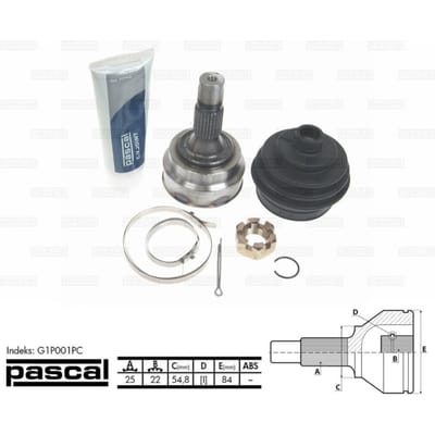 Homokineet reparatie set, aandrijfas PASCAL G1P001PC