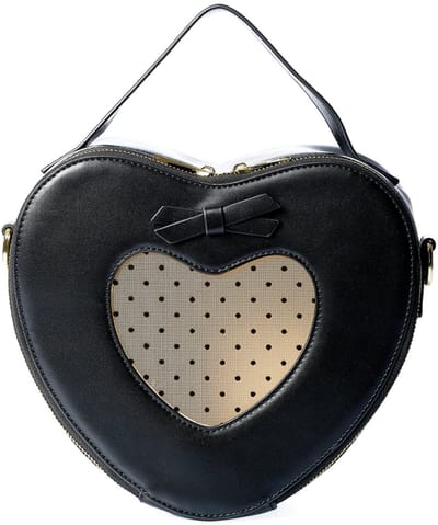 Banned - Dancing Days - Handtas - Elegant Spots Hart zwart - (bxhxd) ca. 24cm x 21cm x 11cm
