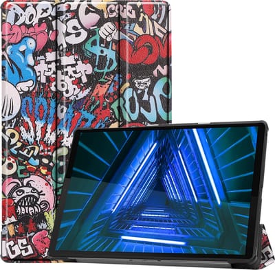 Hoesje Geschikt voor Lenovo Tab M10 FHD Plus (2e / 2nd Generatie) - Dun & Stevig - Trifold Bookcase - Hard Cover - Hardcover Book Case - Tablet Hoes - Graffity