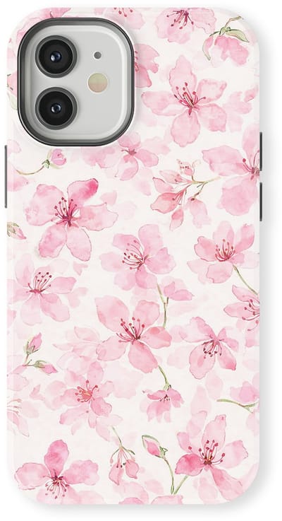 Bloemen Design Hoesje geschikt voor iPhone 12 Mini | Flower Print Tough Case met Mag | Shockproof | Bloemen Motief Backcover geschikt voor iPhone 12 Mini Cherry Blossom