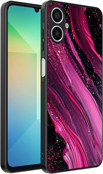 Smartphonica Telefoonhoesje Geschikt voor Samsung Galaxy A06 met marmer opdruk - TPU backcover case marble design - Paars Roze geschikt voor Samsung Galaxy A06
