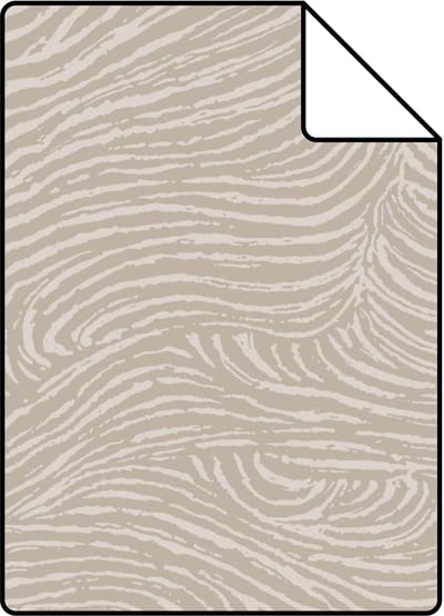 Proefstaal ESTAhome behang 3d golvende lijnen taupe - 26.5 x 21 cm - 139661-S