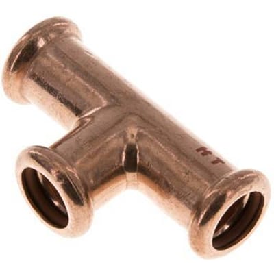 Tee Press Fitting - 15mm Persmof - Koperlegering