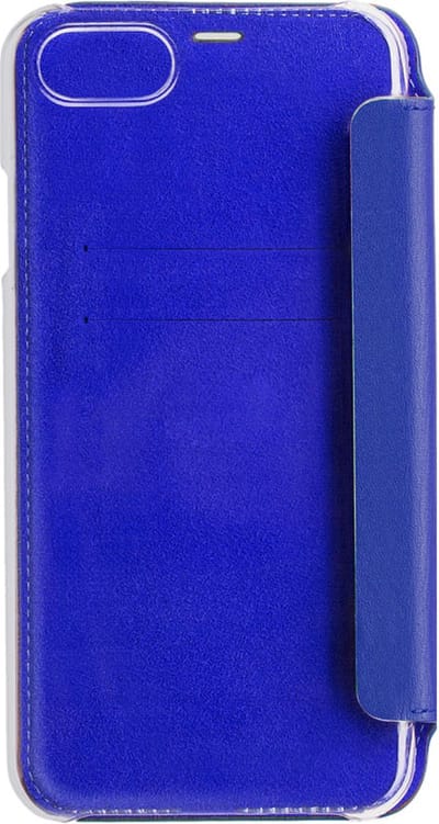 BeetleCase, Hoesje geschikt voor Apple iPhone 6 / 7 / 8 / SE (2022) - Leer Folio met Transparante Achterkant, Marineblauw