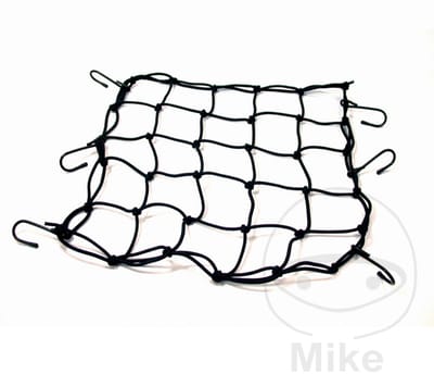 Bagage Net 40x40cm met 6 Haken van staal / bagage netje motor / helm netje motor / zwart nieuw JMP