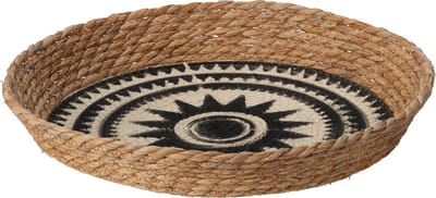 Home&Styling-schaal-mand- dia 40 cm-lisdoddeblad- naturel met zwart
