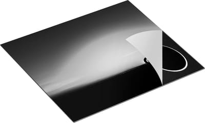 Chefcare Inductie Beschermer Silhouet van een Motor bij Zonsondergang - Zwart Wit - 60x50 cm - Afdekplaat Inductie - Kookplaat Beschermer - Inductie Mat