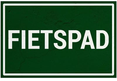 Fietspad bord | Sign Again materiaal | 18 x 12 cm
