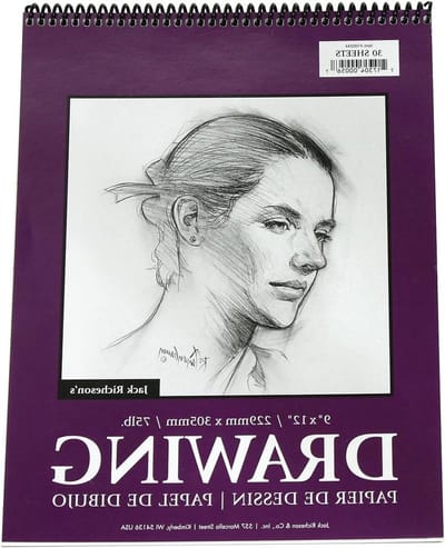 Tekenpapier Pad - Schetsboek Spiraal - Tekenen en Schetsen - Zuurvrij Papier - 9x30 inch - Wit