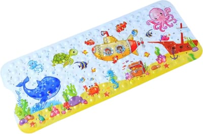 Badmat kind en baby - oceaan duikboot onderzeeër onderzeeboot scheepswrak vissen schildpad walvis octopus onderwater - grote mat anti slip - antislip baby's kinderen - antislipmat - kinderbadmat babybadmat douchemat douche badkamer - groot - wasbaar