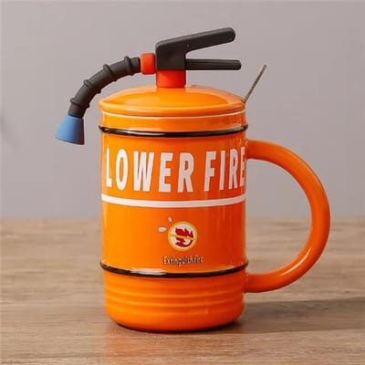 480ML Grappige Brandblusser Mok Kantoor Woonkamer Buiten Persoonlijkheid Theekop Mannelijk Vrouwelijk Student Koppel Keramische Beker 480ML