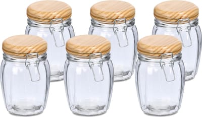 Zeller Weckpotten/inmaakpotten - 6x - 820 ml - glas - met beugelsluiting - D11 x H16 cm
