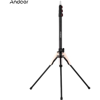 190cm/74,8 inch draagbare aluminiumlegering fotografie lampenstandaard omgekeerde opvouwbare potenstandaard zwart