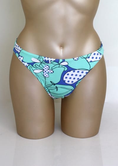 Freya - bikini broekje - blauw met fantasie print - maat S / 36