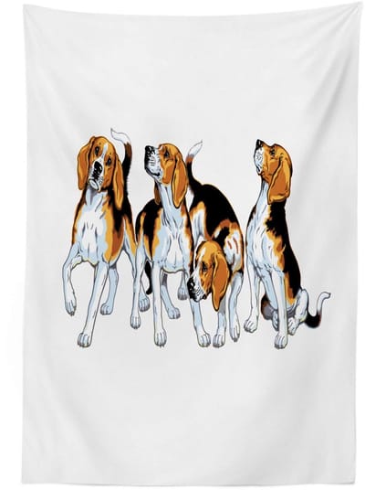 ABAKUHAUS Tafelkleed – Beagle-ontwerp – 140 x 170 cm – Wasbaar satijn