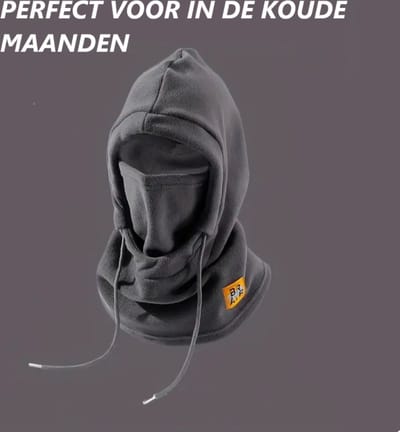 Dutchers® Warme Muts - * - Sjaal - Nekwarmer - Nek Col - Wintermuts - Hoofddeksel - Inclusief Gezichtsmasker - Herfstkleding - Heerlijk warm voor buiten, onderweg, tijdens het fietsen of sportvissen - Grijs
