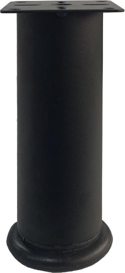 Stalen verstelbare meubelpoot zwart rond ø 4 cm en hoogte 13 cm - Set van 4 stuks