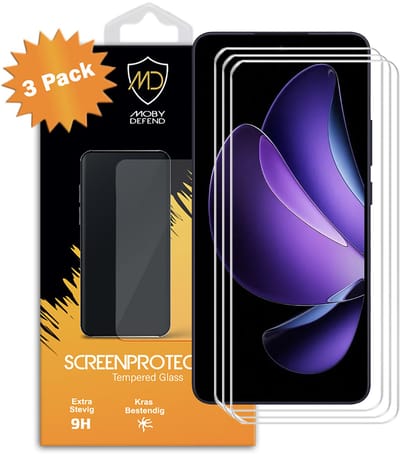 3-Pack MobyDefend Screenprotectors - Geschikt voor Oppo Reno13 - Case-Friendly Screensavers - Gehard Glas