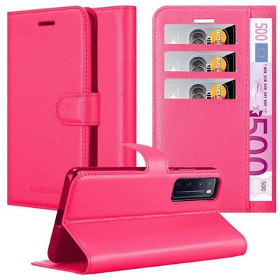 Cadorabo Hoesje geschikt voor Huawei NOVA 7 PRO 5G in KERSEN ROZE - Beschermhoes met magnetische sluiting, standfunctie en kaartvakje Book Case Cover Etui