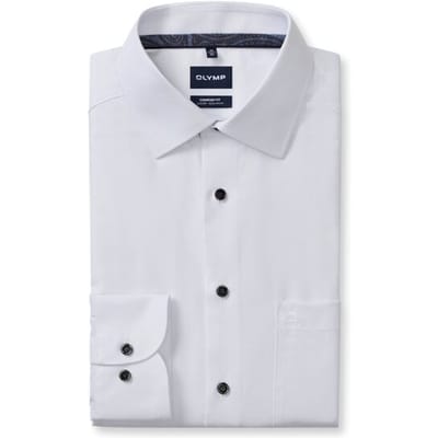 OLYMP Luxor Overhemd, Comfort Fit, New Kent, Rookblauw