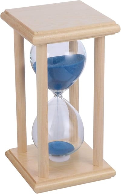 Zandloper Timer - Tijdklok Zand - Kinderen Spelletjes - Decoratief Bureau Accessoire - 15 x 8 cm - Blauw