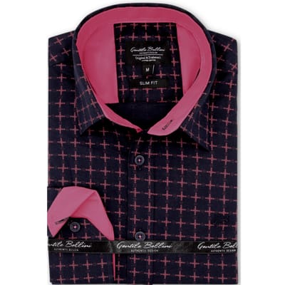 Heren Overhemden Lange Mouw - Overhemd Heren Volwassenen - Slim Fit Overhemd Heren - 3098 - Navy