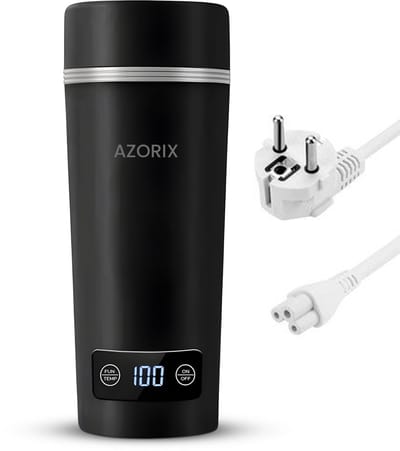 Azorix Draagbare Waterkoker met Temperatuurregeling - Heetwaterdispenser - Kleine Waterkoker Babyvoeding - Camping Waterkoker - Mini Waterkokers - 350ML - Reis Waterkoker