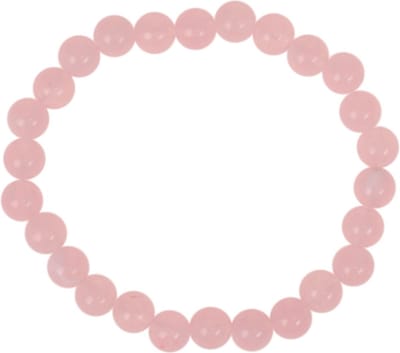 Kinderarmbandje - Roze gewolkte kraaltjes 6mm - Elastisch