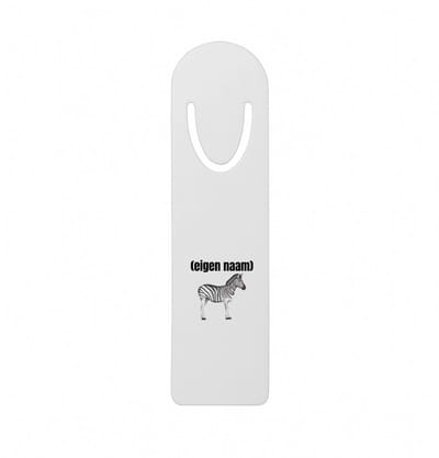 Hacebo® - zebra met eigen naam metalen boekenlegger - Zebra - dieren liefhebber - iemand die houdt van zebra's - verjaardag - cadeau - kado - geschenk Bladwijzer boekenleggers - 12.7 cm x 3.2cm