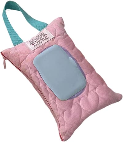 Luierdoekjes Dispenser - Doekjes Houder - Onderweg Hygiëne - Jamvrije Extractie - 23 x 17 cm - Roze