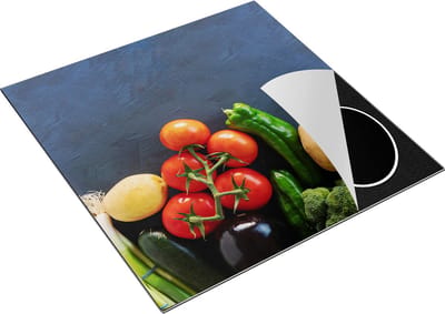 Chefcare Inductie Beschermer Diverse Groente bij elkaar - 78x78 cm - Afdekplaat Inductie - Kookplaat Beschermer - Inductie Mat